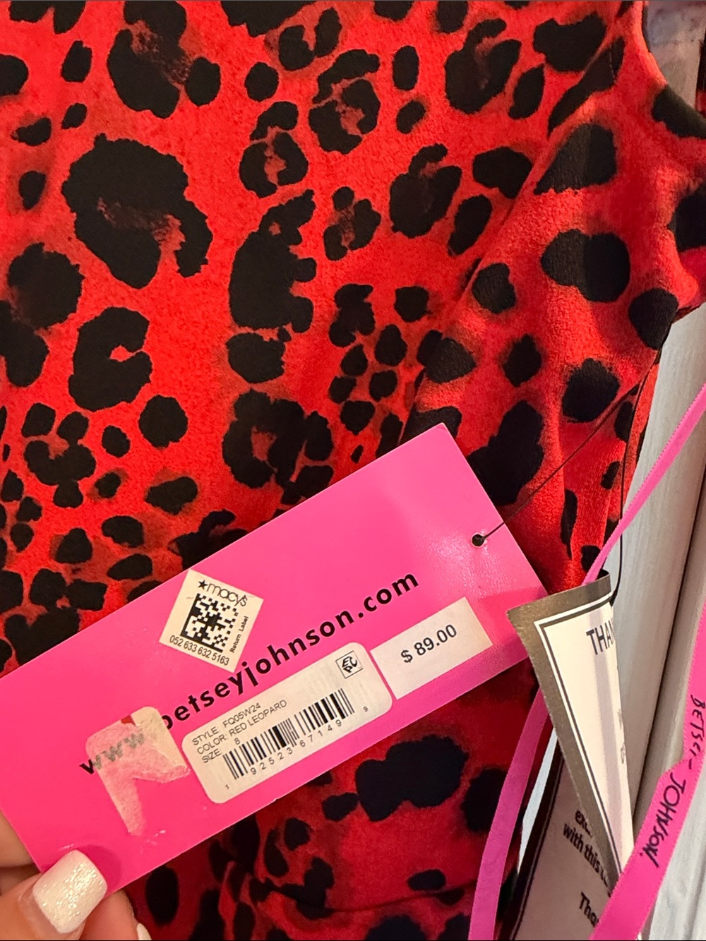 Betsey Johnson Red and Black Leopard Print Midi Dress NWT - Picture 8 of 9